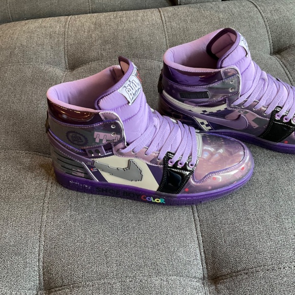 NWOT Bull Airs Custom Shoeboy Color Custom Sneakers Size 10 - Picture 3 of 7